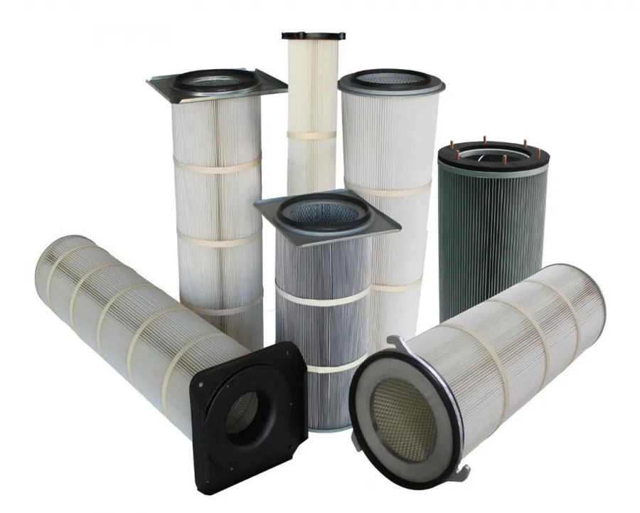 Pleated dust collector cartridge filters